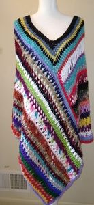 Hippie poncho plus size 3x rainbow color